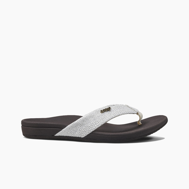 Women's Reef Ortho-spring Flip Flops Brown / White | ffE9w6RzLlW