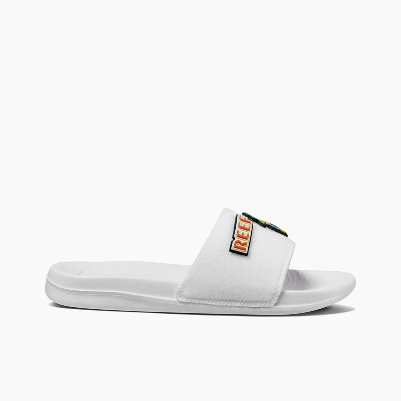 Women's Reef Patch Me Up Slides White | bicX05wC1Ny