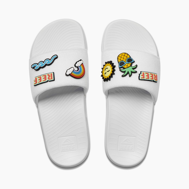 Women\'s Reef Patch Me Up Slides White | bicX05wC1Ny