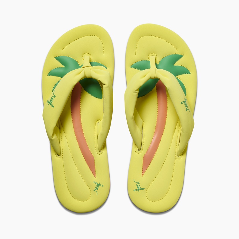 Women's Reef Pool Float Flip Flops Yellow | vmlEZT6TdN5