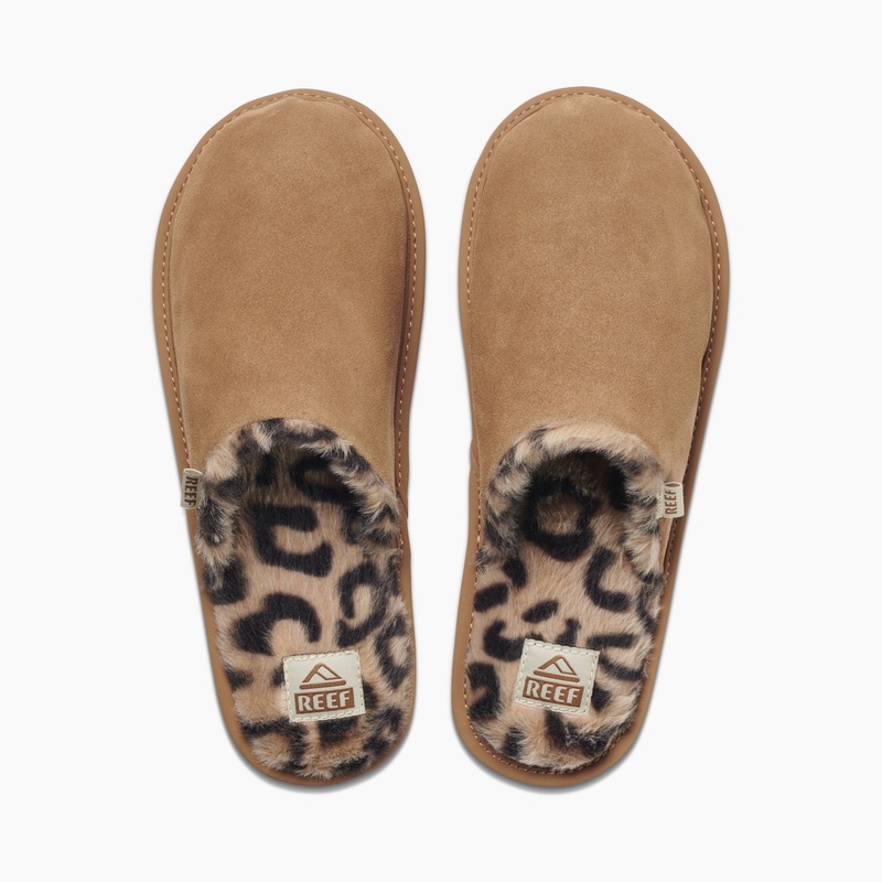 Women's Reef Reef Cozy Slippers Leopard | Xtvyhwx3JDx