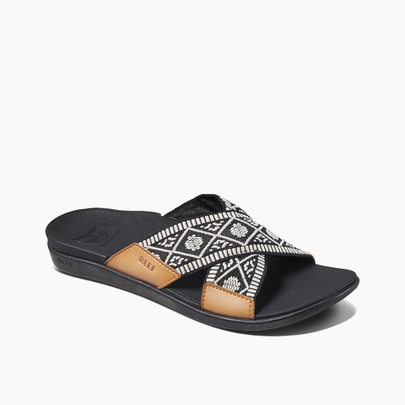 Women's Reef Reef Ortho X Slides Black | Ay8B8Z4paBR