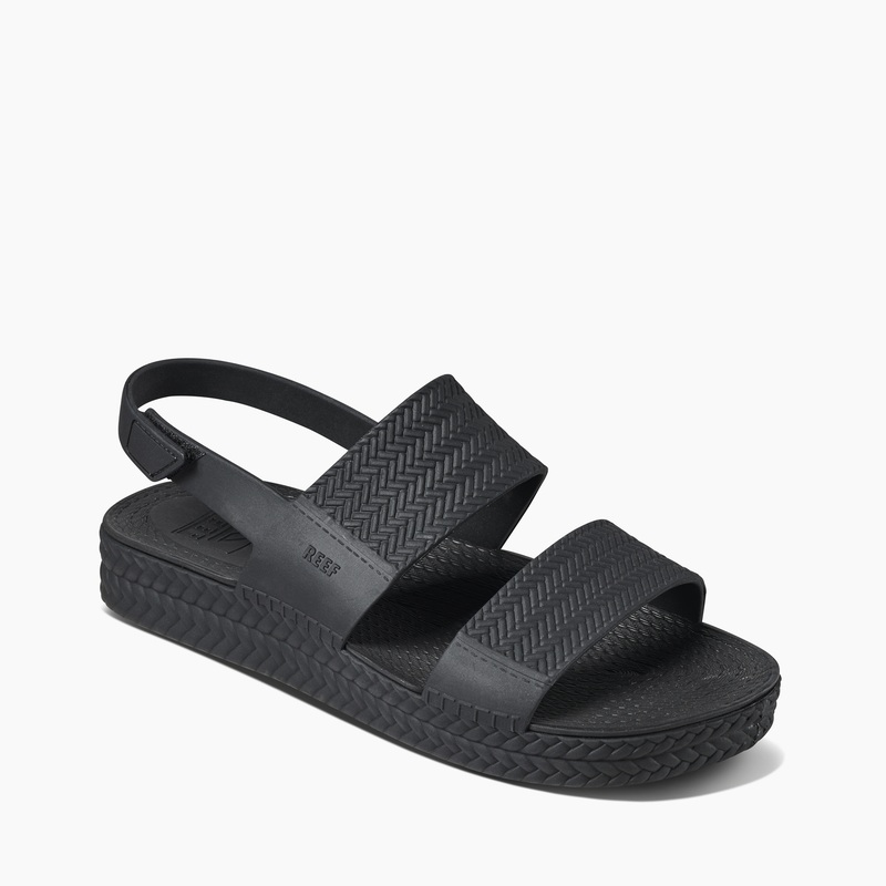 Women's Reef Reef Water Vista Slides Black | E9YqzYeGQKG