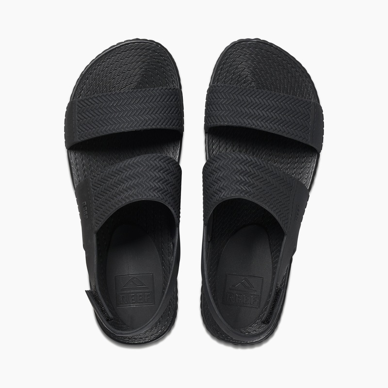 Women\'s Reef Reef Water Vista Slides Black | E9YqzYeGQKG