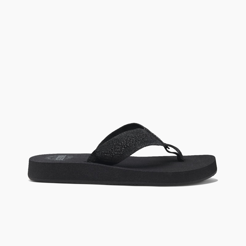 Women's Reef Sandy Flip Flops Black / Black | qqXVTYYxUVs