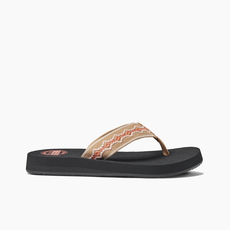 Women's Reef Sandy Flip Flops Black / Brown | L7viX7OcucX