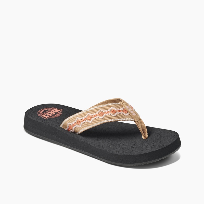 Women's Reef Sandy Flip Flops Black / Brown | L7viX7OcucX