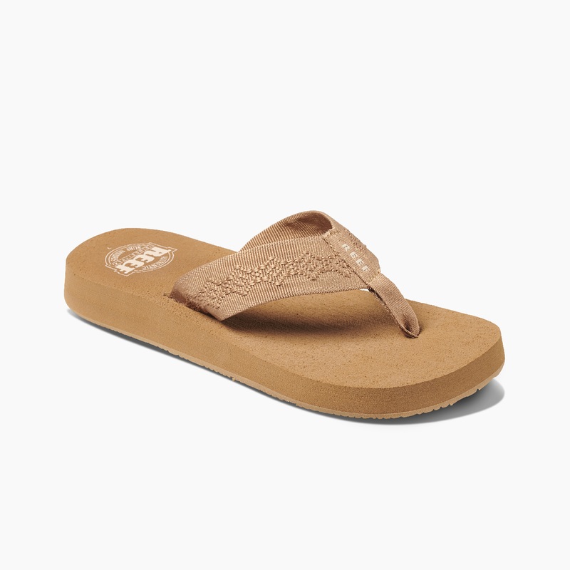 Women's Reef Sandy Flip Flops Brown | BcYvHfJUC88