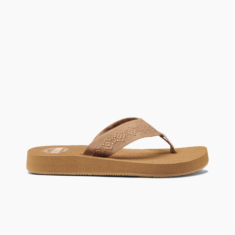 Women's Reef Sandy Flip Flops Brown | BcYvHfJUC88