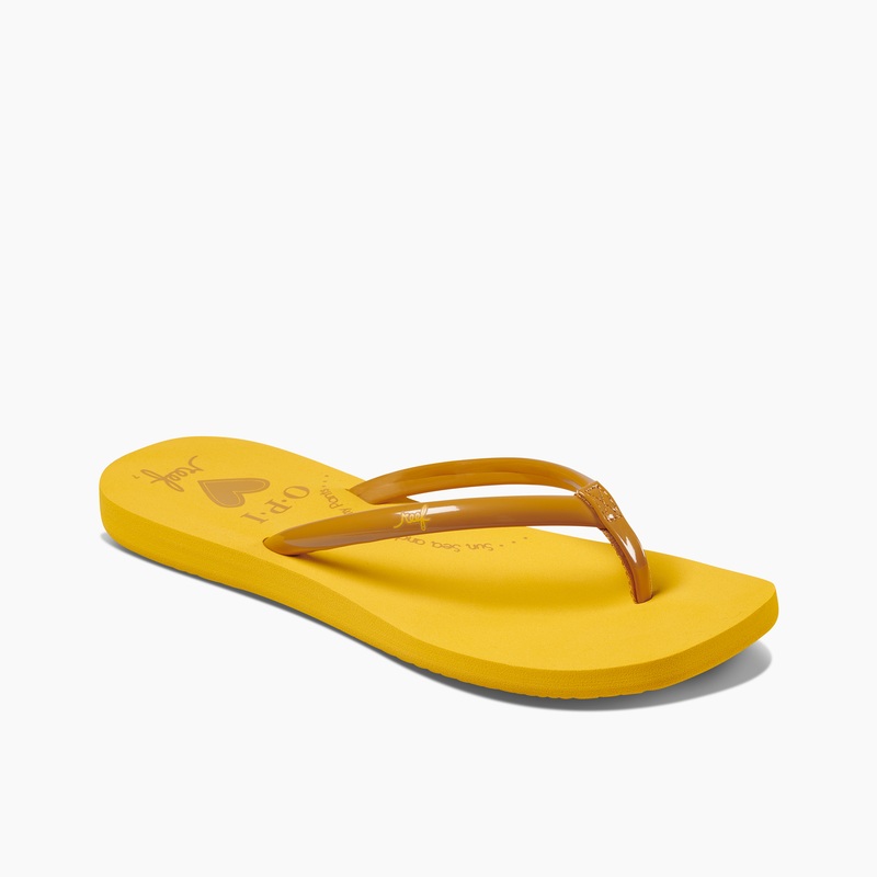 Women's Reef Seas X Opi Flip Flops Orange Brown | GS3z5trwEer