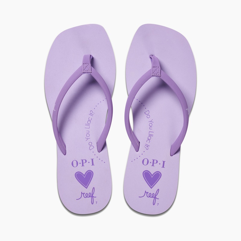 Women\'s Reef Seas X Opi Flip Flops Purple | L4Wc3vHjtUa