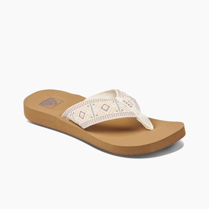 Women's Reef Spring Woven Flip Flops White | z1ux2Os0VDg