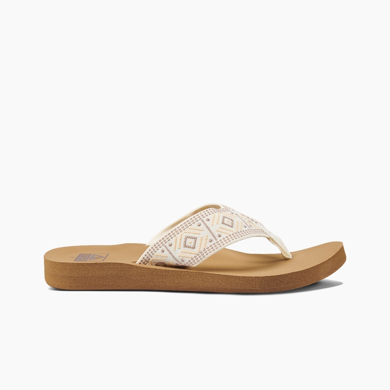 Women's Reef Spring Woven Flip Flops White | z1ux2Os0VDg