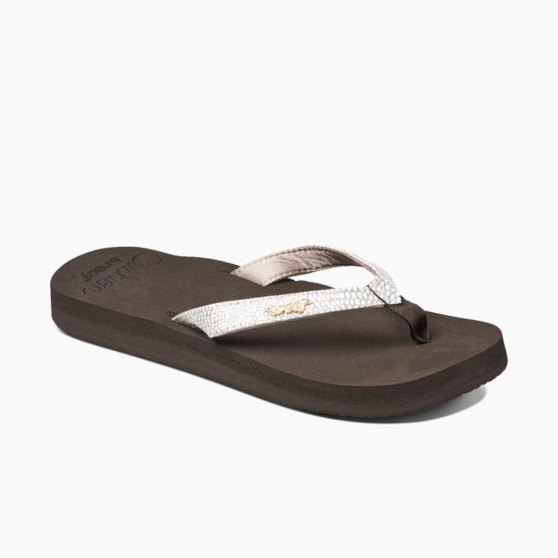 Women's Reef Star Cushion Sassy Flip Flops Brown / White | JF7o8QIpeqA