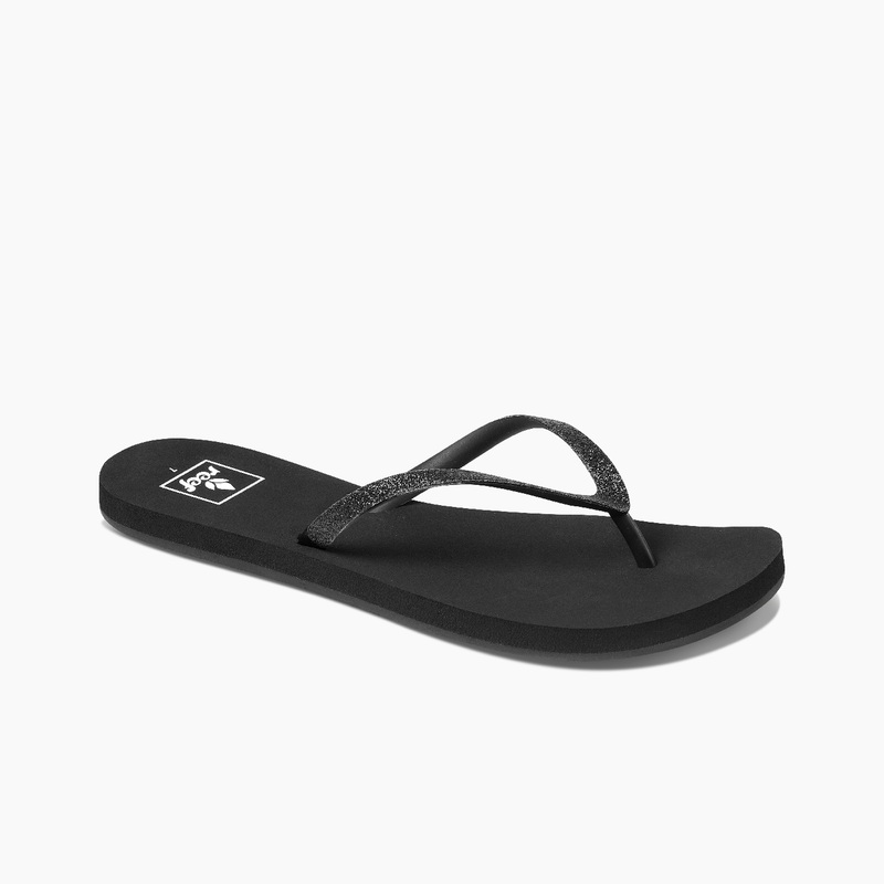 Women's Reef Stargazer Flip Flops Black / Black | 9SjSalgTOGi