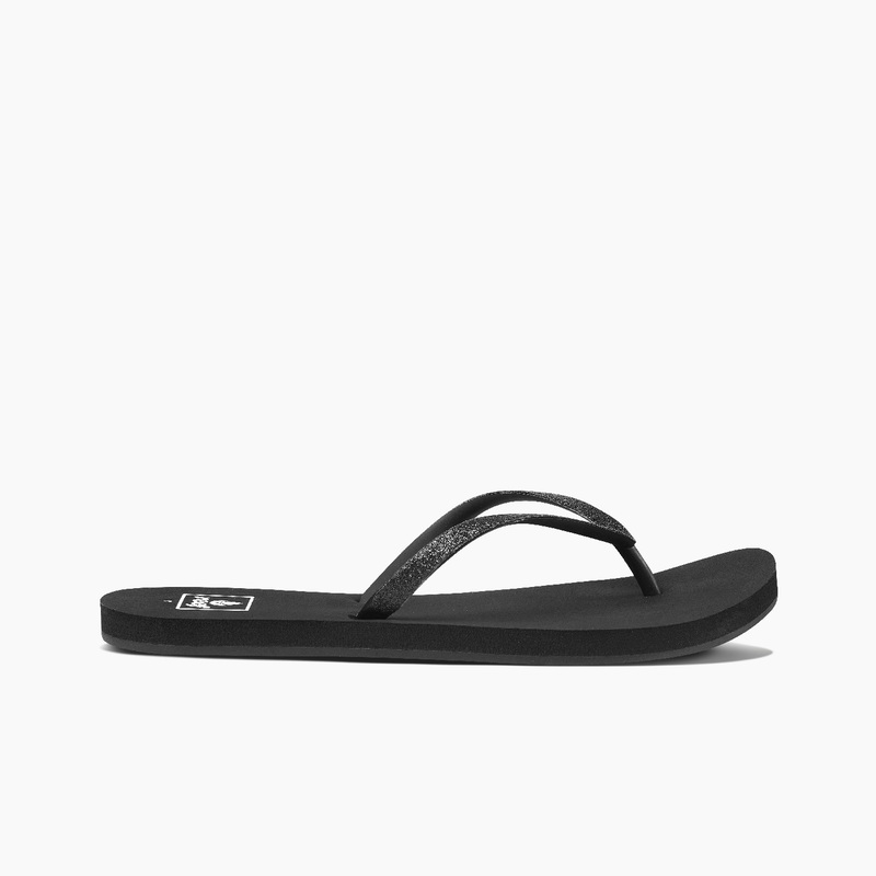 Women's Reef Stargazer Flip Flops Black / Black | 9SjSalgTOGi