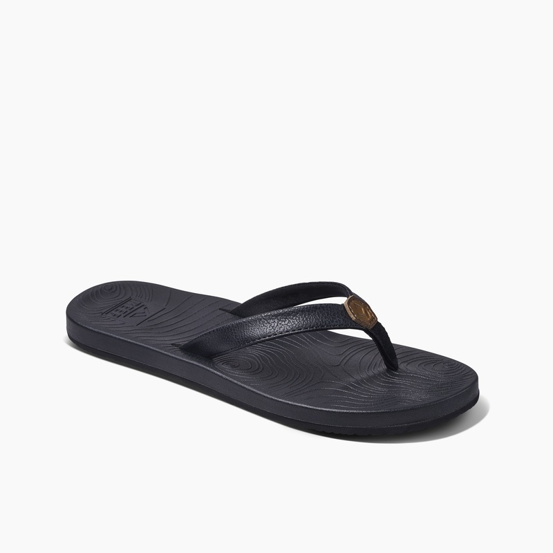 Women's Reef Zen Love Flip Flops Black / Black | WjlHjdLIDi5