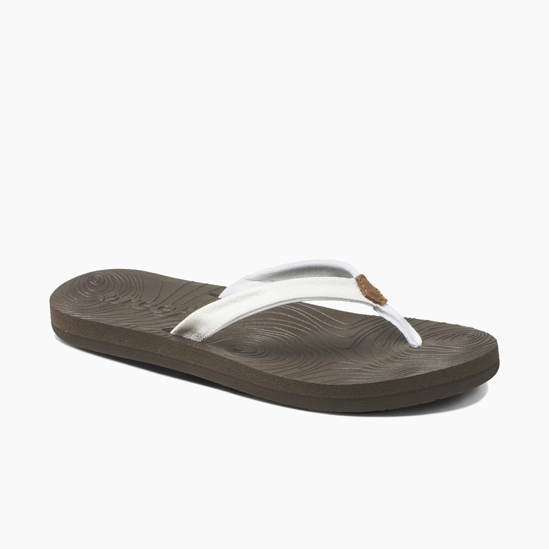 Women's Reef Zen Love Flip Flops White | YErzTky8WN3