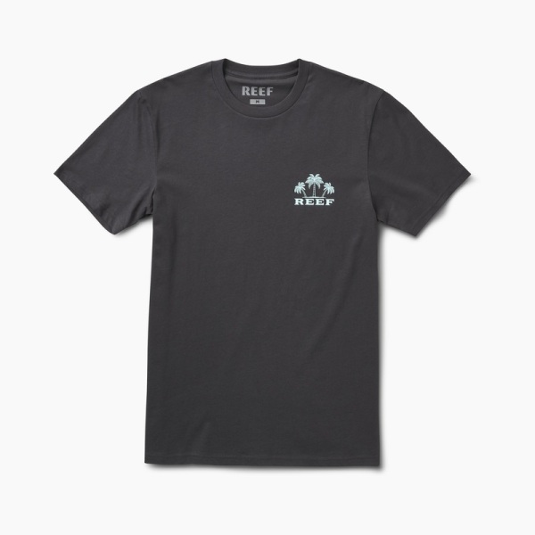 Men's Reef Cushion Court T Shirts Black | RLWMBif2Ydu