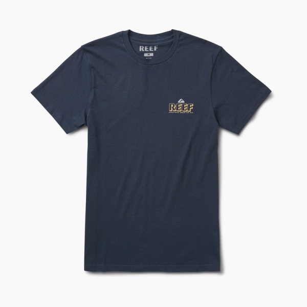 Men's Reef Cushion Court T Shirts Navy | UpjhCtoyXtO