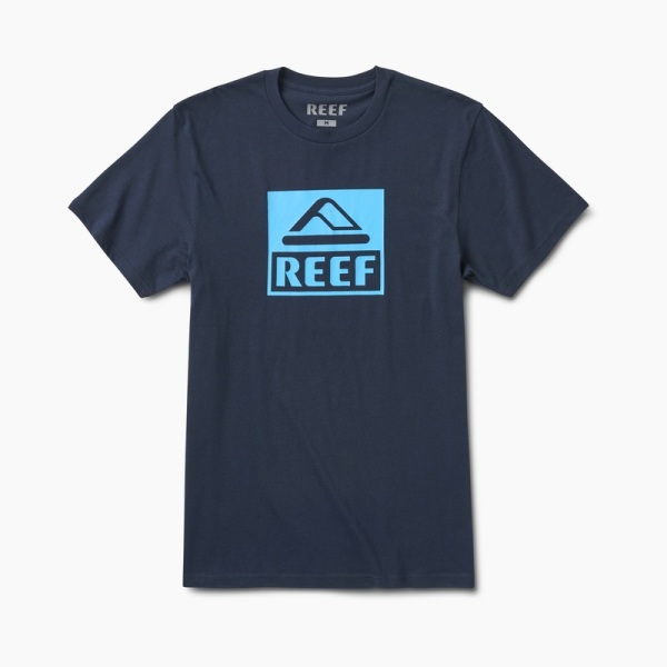 Men's Reef Cushion Sol T Shirts Navy | O1mirWj19kC