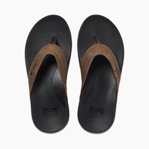 Men's Reef Cushion Spring Flip Flops Brown | 1pVgwH0GJOL