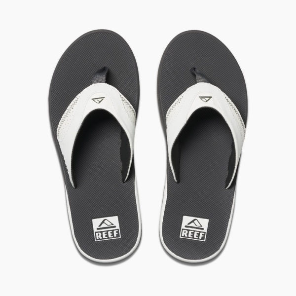 Men's Reef Fanning Flip Flops Grey / White | zi8Hphx0oQe