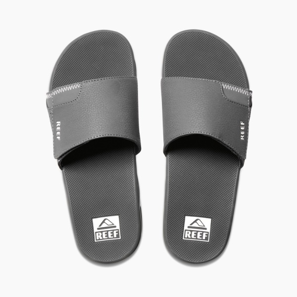 Men's Reef Fanning Slides Grey | v4VO3k9x7Al