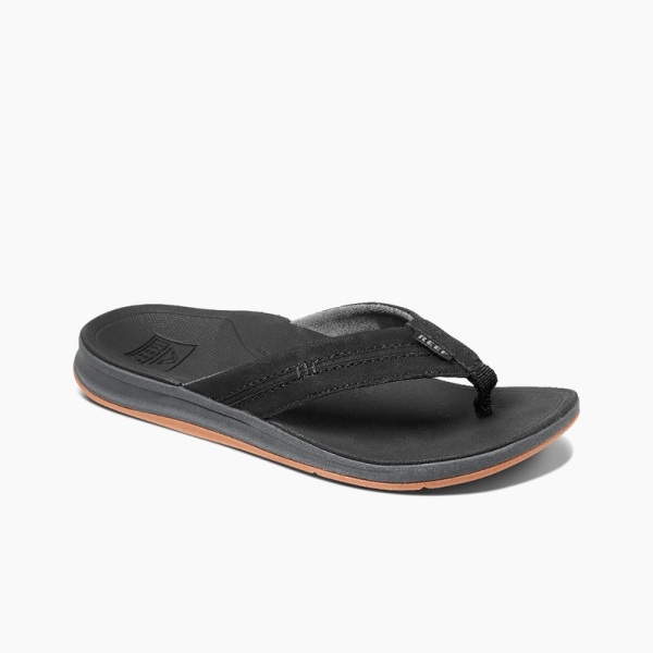 Men's Reef Ortho-coast Flip Flops Black | 75JB3iIEEVj