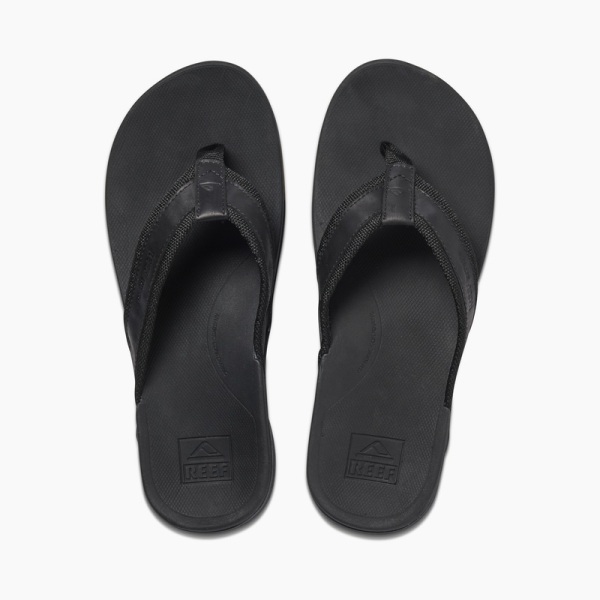 Men's Reef Ortho-spring Woven Flip Flops Black | 643zBnM6hfy