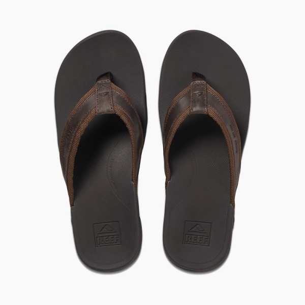 Men's Reef Ortho-spring Woven Flip Flops Brown | VB1mSJWjtpq