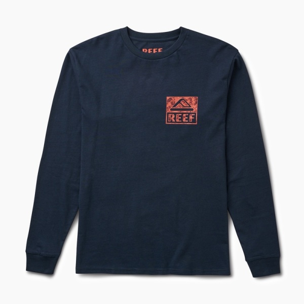 Men's Reef Pool Float T Shirts Navy | 50SFwGu4lsE