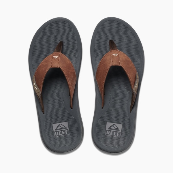 Men's Reef Santa Ana Flip Flops Grey / Brown | xUGKtefcc4W