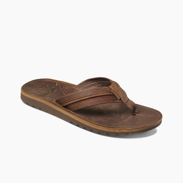 Men's Reef Voyage Lux Swellular Flip Flops Brown / Brown | u51ul8CKg2c