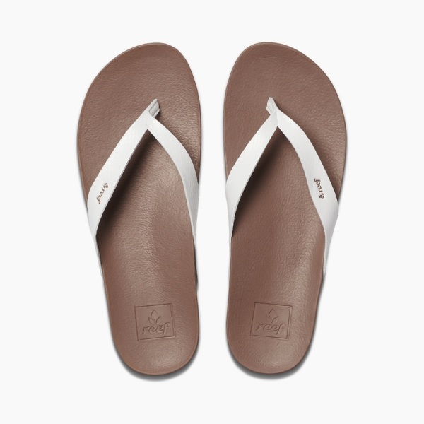 Women's Reef Cushion Court Flip Flops Brown | CujDeR5PRcx