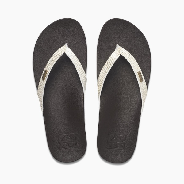 Women's Reef Cushion Court Flip Flops Brown | clUMIIQcTIG