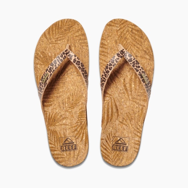 Women's Reef Cushion Court Flip Flops Leopard | gI6syAqyIAZ