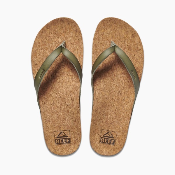 Women's Reef Cushion Court Flip Flops Olive | fD702QFWiH7