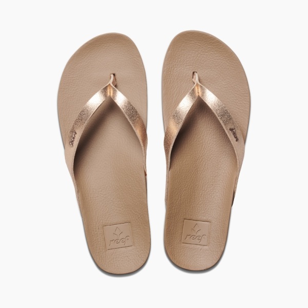 Women's Reef Cushion Court Flip Flops Rose Gold | 7HuEUIJFrbm