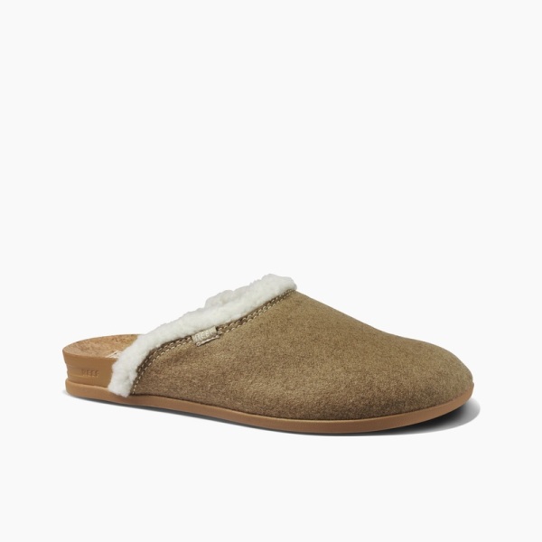 Women's Reef Cushion Sage Cozy Slippers Brown | 8y3PrlDs7co