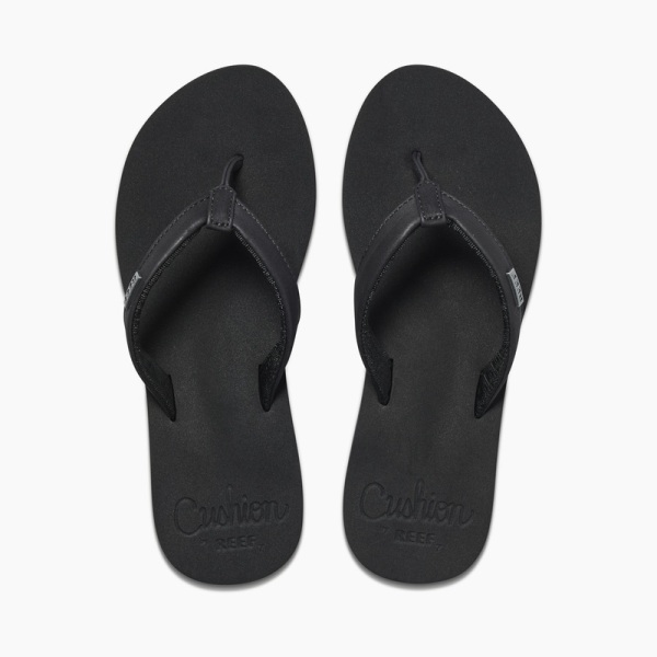 Women's Reef Cushion Sands Flip Flops Black | s2PgYMF4sC7