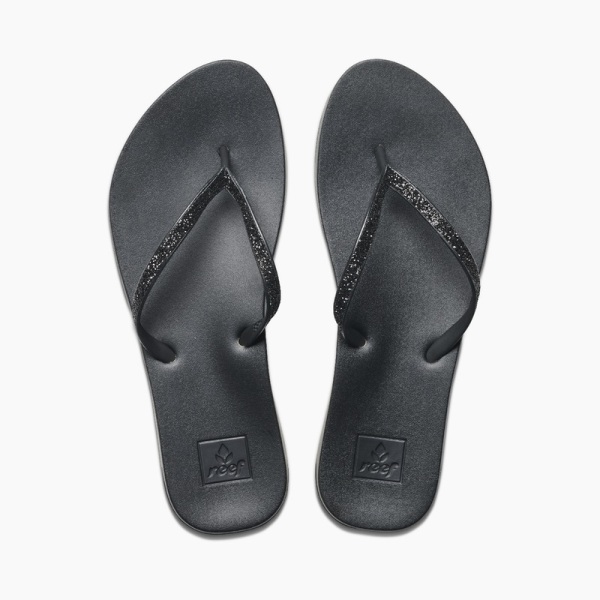 Women's Reef Cushion Stargazer Flip Flops Black | rINVjNHZVrP