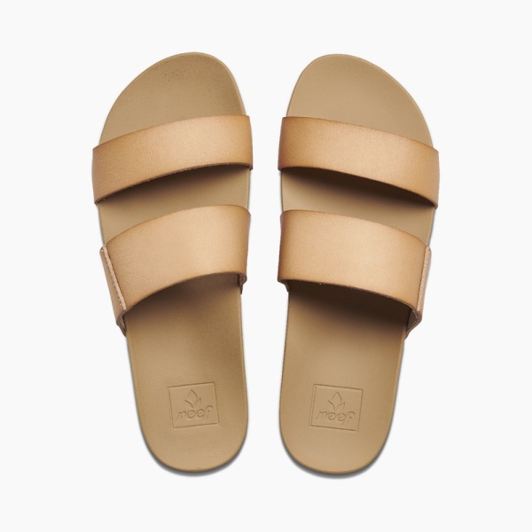 Women's Reef Cushion Vista Slides Beige | dTvQ1WOaX3C