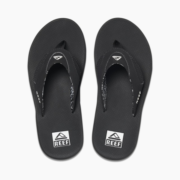 Women's Reef Fanning Flip Flops Black | NraihtpmfMS