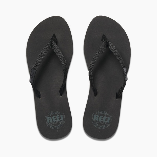 Women's Reef Ginger Flip Flops Black / Black | UwGGxV634u8