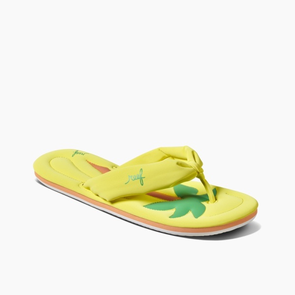 Women's Reef Pool Float Flip Flops Yellow | vmlEZT6TdN5