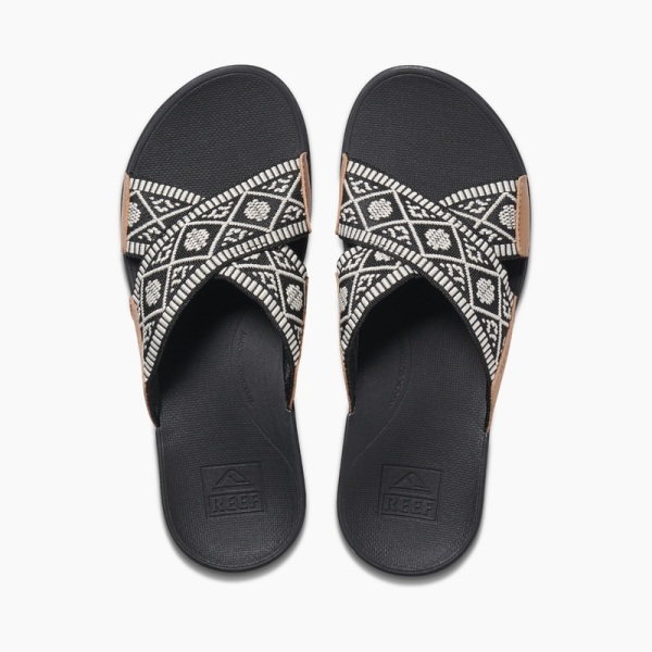 Women's Reef Reef Ortho X Slides Black | Ay8B8Z4paBR